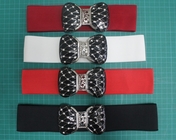 لون مخصص 5CM حزام مطاط أحزمة القماش لحزام النساء / السيدات، والطلاء مشبك
