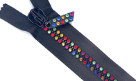 Bandbag 5 # البلاستيك الماس قفل السوستة السيارات مع لون حجر الراين الأسنان