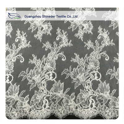 Ivory Eyelash شانتيلي الرباط تريم ، كريم الزفاف الحبل الرباط النسيج