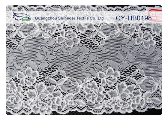 الأبيض بسط القطن نايلون أقمشة الدانتيل تريم لفستان الزفاف CY-HB0198